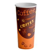 Choice 24 oz. Single Wall Coffee Print Poly Paper Hot Cup - 500/Case