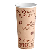 Choice 24 oz. Single Wall Cafe Print Poly Paper Hot Cup - 500/Case