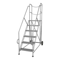 Cotterman 24" x 24" x 60" 6-Step Gray Powder-Coated Steel Trailer Access Platform 6TAP2424RA3E24B11C1P6 - 800 lb. Capacity