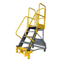 Cotterman Workmaster 24" x 24" x 92" 5-Step Super-Duty Powder-Coated Steel Rolling Ladder with UnaGrip Serrated Tread WMX05R37A3P3 - 1,000 lb. Capacity
