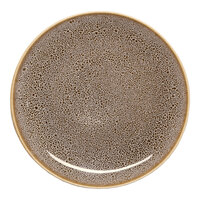 Ariane Freckles 7" Brown Round Rimless Porcelain Coupe Plate - 12/Case