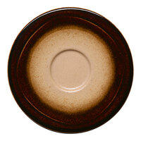 Ariane Sahara 5 1/8" Brown Round Porcelain Embossed Coupe Saucer - 12/Case