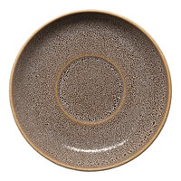 Ariane Freckles 5 1/8" Brown Round Rimless Porcelain Tea Cup Saucer - 12/Case