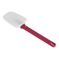 Choice 10" Red Silicone Heat-Resistant Spoonula with ABS Handle - 12/Case