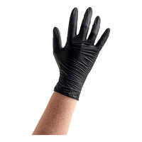 Noble 2.5 Mil Thick Black All-Purpose Powder-Free Disposable Nitrile Gloves - Small - 200/Box