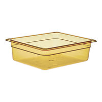 Cambro H-Pan™ 1/2 Size 4" Deep Amber High Heat Plastic Food Pan 24HP150 - 6/Case