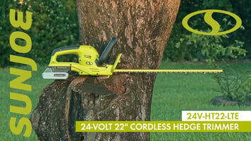 Sun Joe 24V-HT22-LTE iON+ Cordless Hedge Trimmer Live Demonstration Sun Joe 24V-HT22-LTE iON+ Cordless Hedge Trimmer Live Demonstration