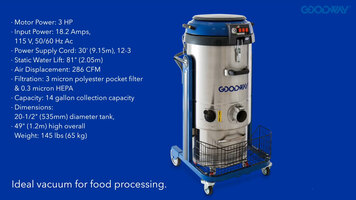 Goodway DV-3-SSH Industrial Vacuum Overview Goodway DV-3-SSH Industrial Vacuum Overview