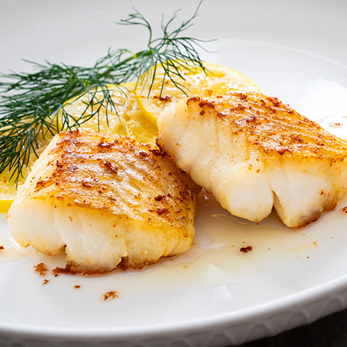 Plated cod fish
