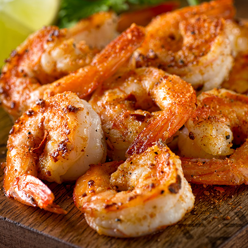 Shrimp on plate