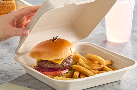 Dart 9" x 9" No PFAs Added Compostable Fiber Hinged Take-Out Container - 200/Case