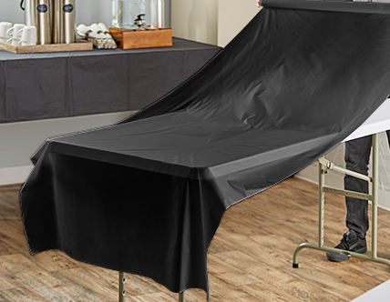 Creative Converting 763260B 100' Black Velvet Plastic Tablecover