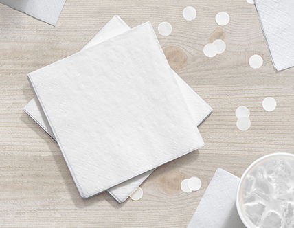 Creative Converting 57000B White 3-Ply Beverage Napkin - 500/Case